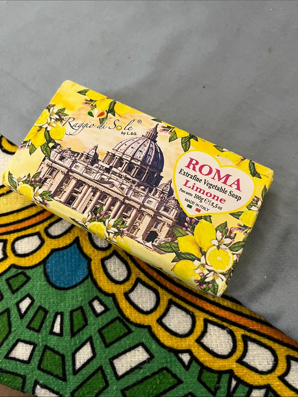 #7 - NWOT Roma Limone (Lemon) Scented Large Soap Bar from Rome